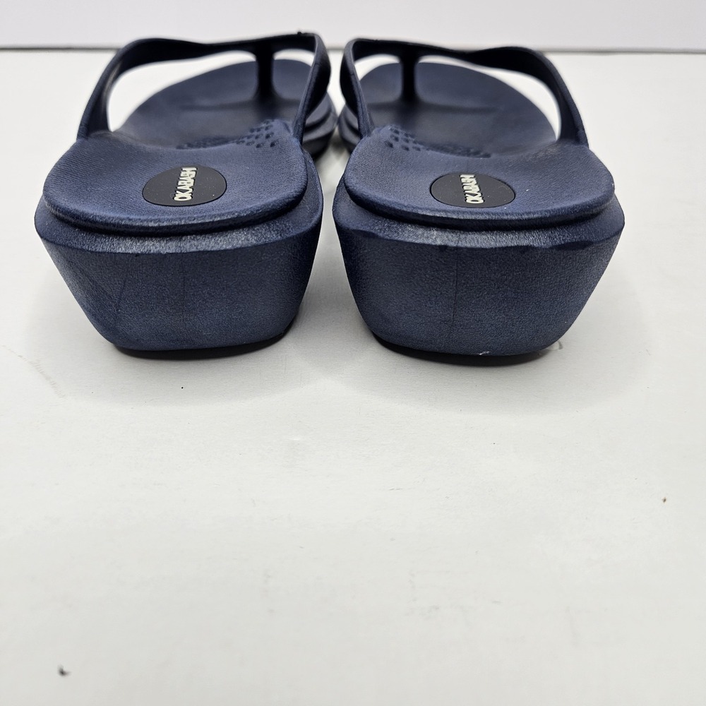 OKABASHI Size 7 Women's Blue Flip Flops Rubber Heel To Toe 10" - Picture 6 of 9